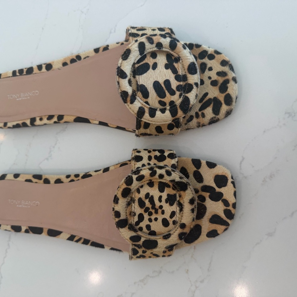 Tony Bianco Persia Leopard Print Flat Sandal - Picture 2 of 15